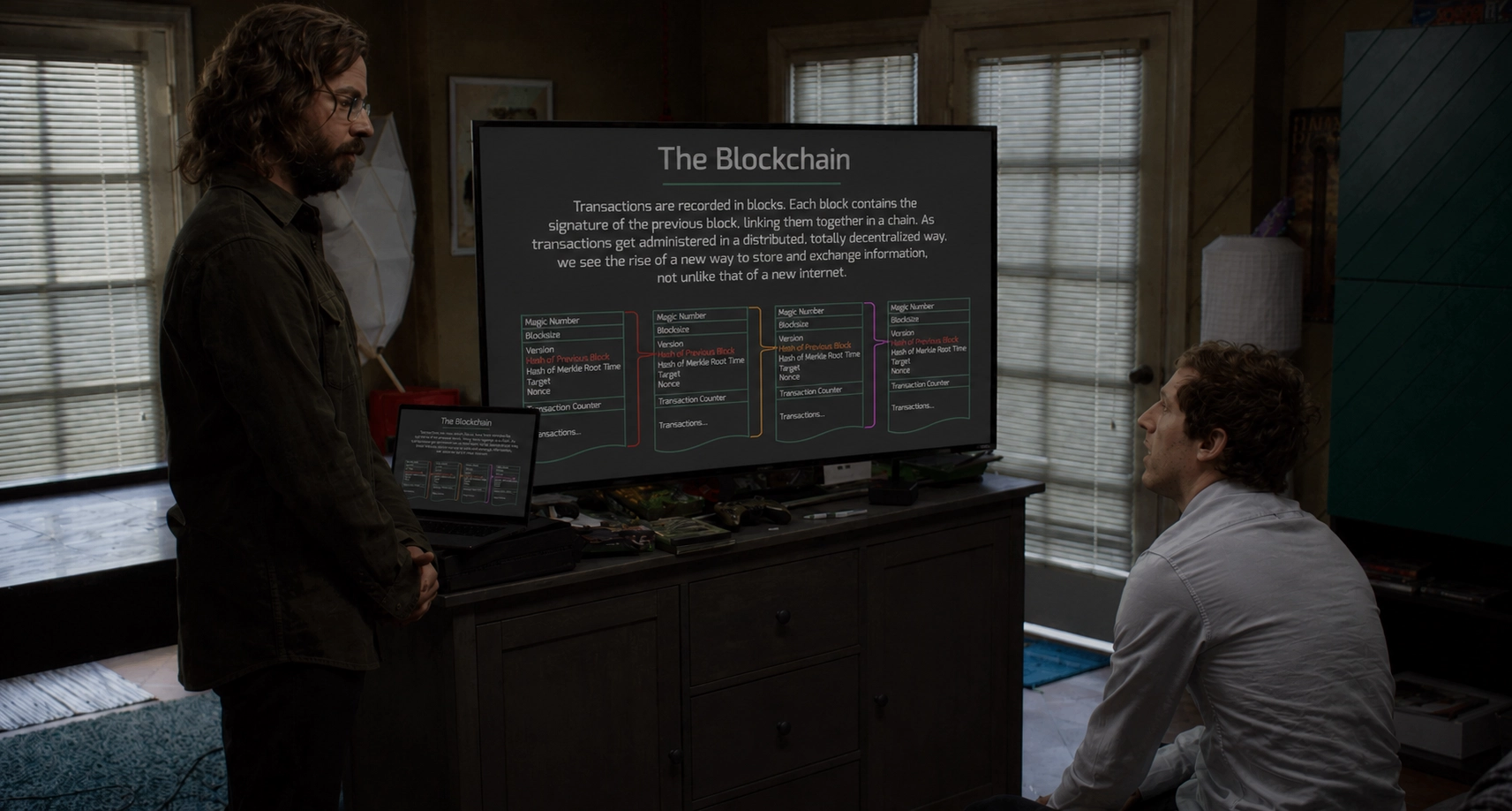 Silicon Valley's "The Blockchain" presentation scene